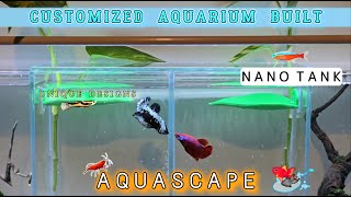 Aquascape  Custom Nano Aquarium  🐬🌿🌴 aquascape aquascaping nanoaquarium aquarium [upl. by Laehpar]