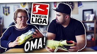 Die KREISLIGA OMA bewertet meine FUSSBALLSCHUHE😂 PMTV [upl. by Blakelee]