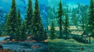 Skyrim Special Edition Best Console Graphic Mods Vs Vanilla [upl. by Euqnomod262]