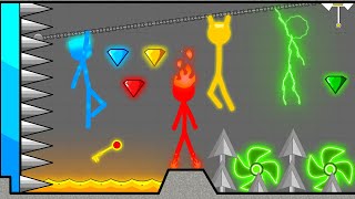 Watergirl and Fireboy  Stickman animation  Part 38  Axis Animation [upl. by Nosmoht]