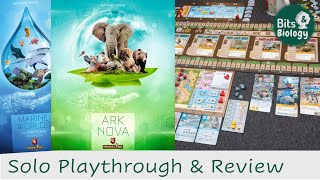 Ark Nova Solo Playthrough and Review with Marine Worlds expansion  Bits amp Biology [upl. by Yeo530]