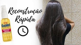 ♡ Reconstrução capilar rápida com Queratina Líquida Niely Gold ♡ [upl. by Erminna]