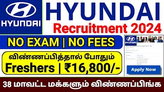 HYUNDAI RECRUITMENT 2024 IN TAMIL 😎 FRESHERS NO EXAM JOB VACANCY 2024 TAMIL👉 TN GOVERNMENT JOBS 2024 [upl. by Bunni80]