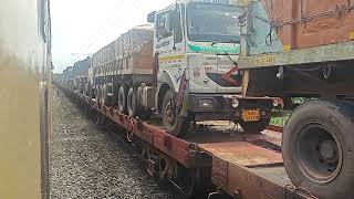 Indian Railway Roll on  Roll off RoRo Service Train [upl. by Atsillac]