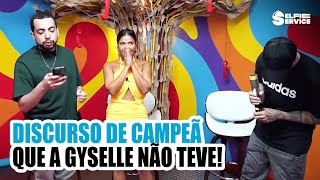 É CAMPEÃ GYSELLE GANHA DISCURSO E VENCE REALITY PELA 1ª VEZ  SelfieService [upl. by Skipp]