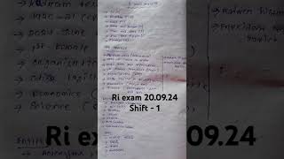 RI EXAM 200924 SHIFT 1 QUESTION PAPER ANALYSISOSSSC RI ARI SFS EXAM ANALYSISODISHA [upl. by Haerr]