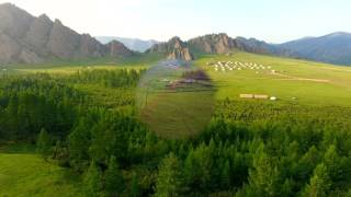 Aerial view of beautiful Terelj National Park Mongolia [upl. by Siseneg]