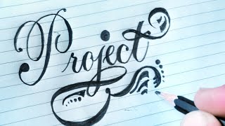 How to Write PROJECT in stylish Hand Lettering Beautiful Design [upl. by Karim462]