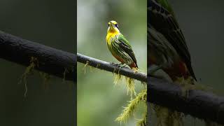 Lemon throated Barbet greenbird gardenbirds trees naturelovers [upl. by Shipman]