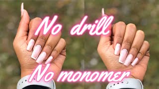 DIY ACRYLIC NAILS no Monomer  No Drill  Cheap  Easy [upl. by Salohci601]