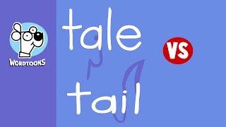 Drawing Tail and Tail into Cartoons  Tail vs Tale Wordtoons [upl. by Woll]