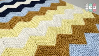 How to Knit a FUNKY Modern Blanket 🤩 [upl. by Otecina]