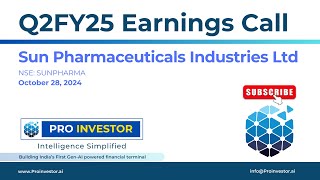 Sun Pharmaceuticals Industries Ltd  Q2FY25  Earnings Conference Call  concall sunpharma [upl. by Piscatelli]