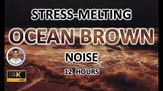 Stressmelting Ocean Brown Noise  12 Hours BLACK SCREEN  Study Sleep Tinnitus Relief and Focus [upl. by Lamprey450]