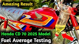 Honda CD 70 2025 Model Fuel Average Testing  New Bike Live Fuel Average testing [upl. by Nedrud]