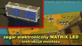 Zegar elektroniczny MATRIX LED z termometrem [upl. by Armat411]