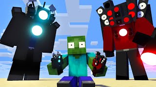 MINI TITAN SPEAKERMAN AND CAMERAMAN BECOME GIANT and Stupid Jokes in Minecraft [upl. by Edaj]