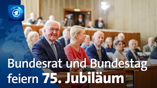 75 Jahre Bundestag und Bundesrat Feierlichkeiten in Berlin und Bonn [upl. by Birchard]