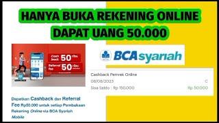 buka rekening online BCA syariah mobile hanya dengan KTP dan selfie ll buka BCA syariah dapat 50000 [upl. by Belicia]