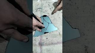 Aqua blue flower design cutting shortvideo glasscutting viralvideo cuttingglass [upl. by Clevie]