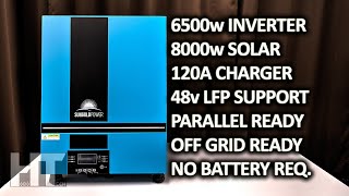 SunGoldPower 48v 6500w Off Grid Hybrid Solar Inverter Charger SP6548 Review [upl. by Alfonse]