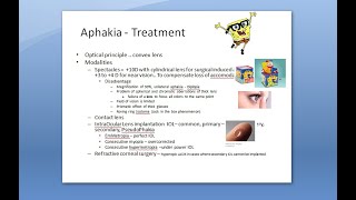 Ophthalmology 047 c Aphakia Treatment PsuedoPhakia Intra Ocular Lens IOL Jack in the box phenomena [upl. by Enyaht]