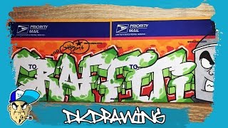 How to draw graffiti letters on a USPS Blue Top [upl. by Lanam741]