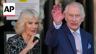 UKs King Charles and Queen Camilla arrive at London cancer centre [upl. by Nelie]