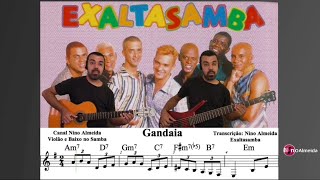 Gandaia Exaltasamba pagode com violão contrabaixo e partitura [upl. by Asiulairam]