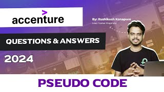 Accenture Pseudocode Questions and Answers 2024 [upl. by Ayrb]