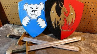 Ultimate Woodworking Project for Dads  Making wooden swords and shields [upl. by Tirreg]