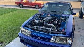 Foxbody Mustang Terminator X sbf And Holley Hi Ram Install part 8 Plus a New Project Car [upl. by Neelia230]