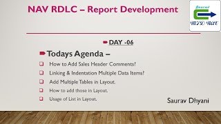 Day 06  How To Develop RDLC Report in NAV  Using List With Multiple Tables in Layout [upl. by Brandes]