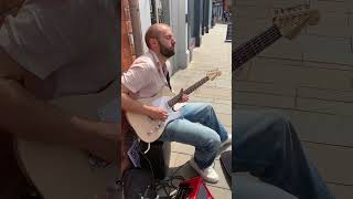 Street playing in Lincoln 😎 blues bluesguitarist bluesguitar Lincoln cornhill [upl. by Amorita775]