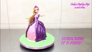 How To Make A Rapunzel Princess Doll Dress Cake [upl. by Yrrak]