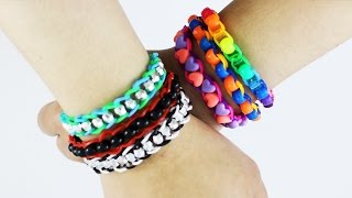 Cómo hacer una pulsera de gomitas en cadeneta con cuentas en 5 minutos  manualidadesconninos [upl. by Woodford333]