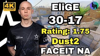 EliGE 3017 Rating175 Dust2  FACEIT NA avg 2500ELO  Oct 17 2024 cs2 pov [upl. by Genesa174]