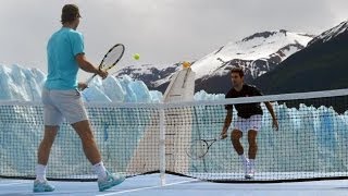 Rafael Nadal vs Novak Djokovic Match At Perito Moreno Glacier 2013 【Full HD】 [upl. by Creighton]