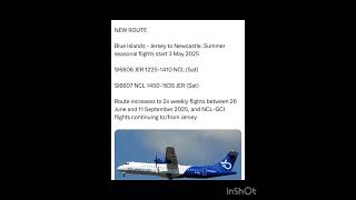 Blue Islands  Jersey to Newcastle Summer seasonal flights start 3 May 2025 [upl. by Gaillard]