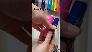 Painting with paint sticks easy art shorts [upl. by Beare]