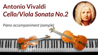 Vivaldi CelloViola Sonata No2  piano accompaniment backing tracks sampledemo [upl. by Traggat749]