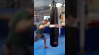 Throwback training clip kickboxing muaythai bagwork boxing mma [upl. by Yorgen522]