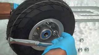 Replacing 10 inch Air Tires and getting the Rear Sprocket on Straight [upl. by Ehsom]