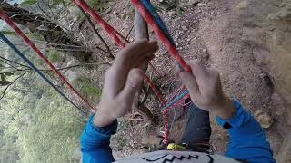 Belay from above guide mode using Mammut Smart Alpine on half ropes [upl. by Aihsinyt356]