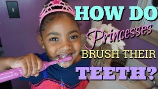 HOW DO PRINCESSES BRUSH THEIR TEETH  LEARNING VIDEOS FOR KIDS [upl. by Ainorev]