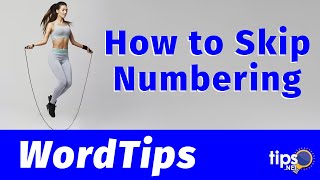 How to Skip Numbering [upl. by Sami]