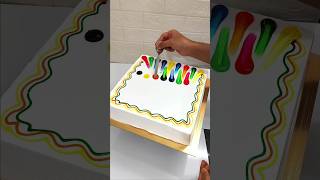 2kg Square Vanilla Cake Rainbow 🌈 Colour Design cake cakeart shorts shortsfeed video youtube [upl. by Oer]