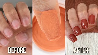 DIP POWDER NAILS AT HOME WITH TIP  DIY EASY FAKE NAILS AT HOME [upl. by Yanetruoc]