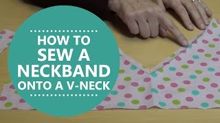 How to sew a neckband onto a Vneck with Simplicity Patterns [upl. by Ahras]