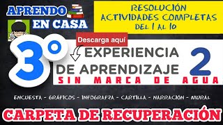 📐RESOLUCIÓN CARPETA DE RECUPERACION  EXPERIENCIA 2  3RO SECUNDARIA  COMPLETA ✏️ [upl. by Faydra]